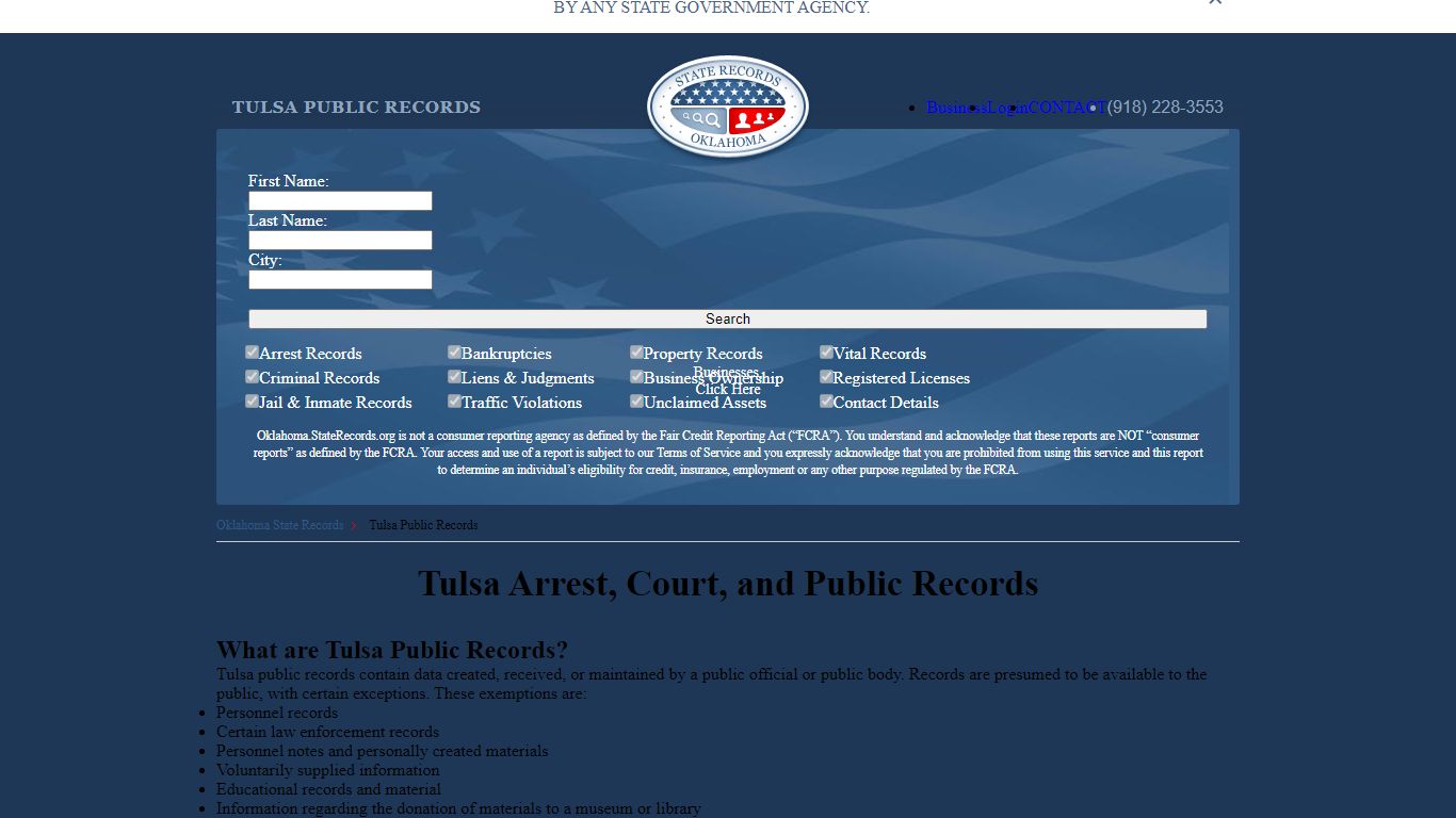 Tulsa Arrest and Public Records | Oklahoma.StateRecords.org